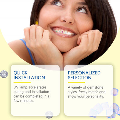 Eelhope Dental Diamond Decoration Set Teeth Fashion Beauty Decoration Diamond Lights up Personality Shining Dental Diamond