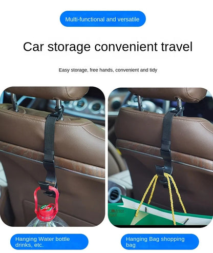 Multi-function 2pcs Rear Seat Headrest Hanging Hook Umbrella Holder Seat Back Storage Hook Auto Interior Tool Car Back Seat Hook