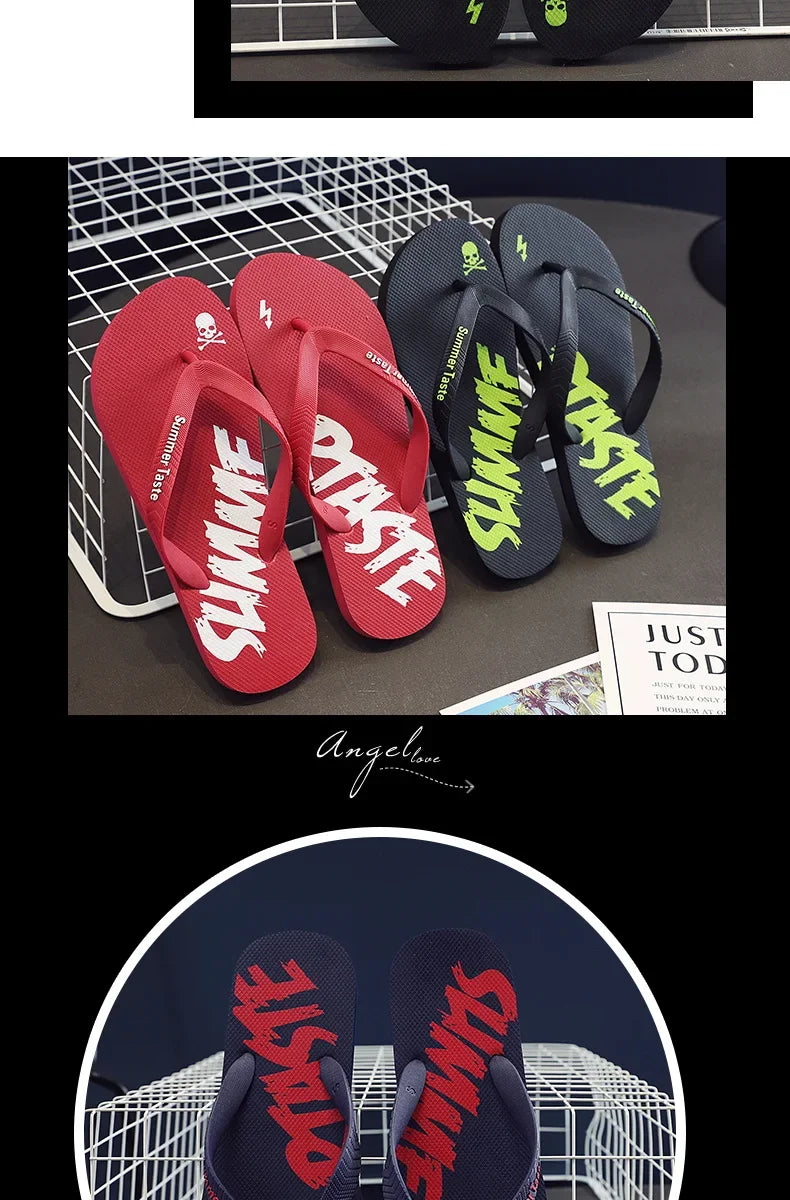 Flip-flops Men's Summer New Soft Sole Non-slip Flip-flops Youth Leisure Beach Sandals Sandalias De Fiesta Elegantes