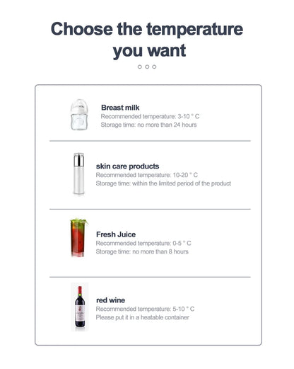 Car Refrigerator 15L Mini Fridge Refrigeration/Heat 12V/24V Green and Energy Efficient Multi-Purpose Auto/Home Refrigerator