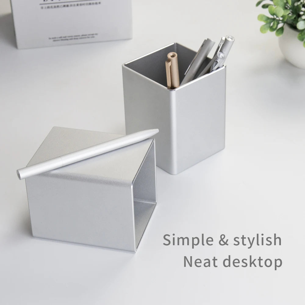 Metal Pen Pencil Holder Desk/Aluminum Supplies Organizer and Cup Storage Stationary Sturdy