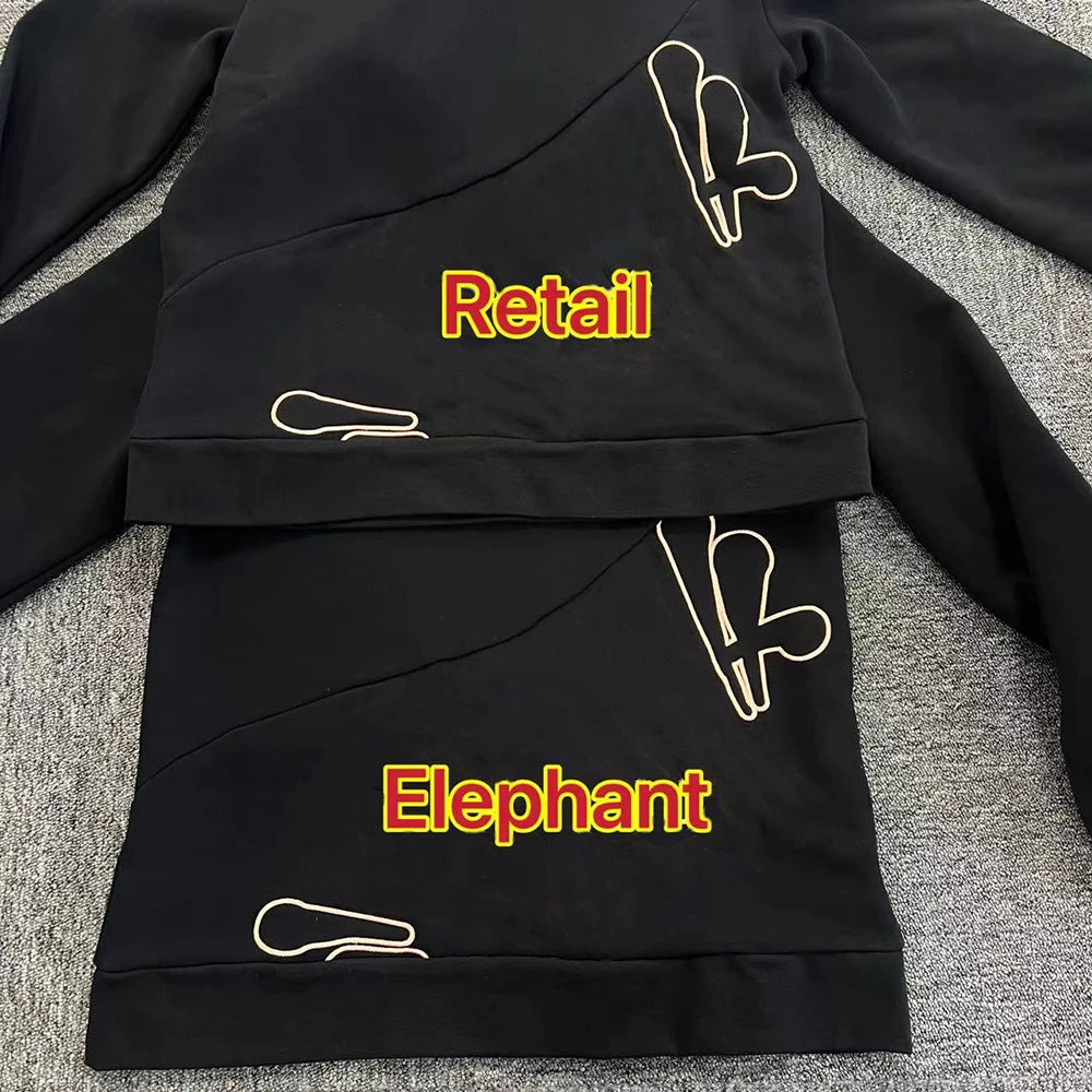 Jogging Streetwear Hoodies Trousers Set Centre Cee Tracksuit Men Clothing Y2k Cotton Sweatshirts Tops Pants Mens Clothes Black