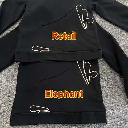 Jogging Streetwear Hoodies Trousers Set Centre Cee Tracksuit Men Clothing Y2k Cotton Sweatshirts Tops Pants Mens Clothes Black