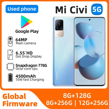 Xiaomi CIVI Android 5G Unlocked 6.55 inch 12GB RAM 256GB All Colours in Good Condition Original used phone