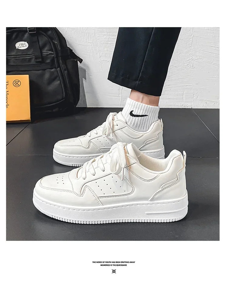 2024 Brand Leather men's Sneakers White Platform Woman Sports Sneakers Female Vulcanized Shoes Sneakers Casual Ladies Trainers