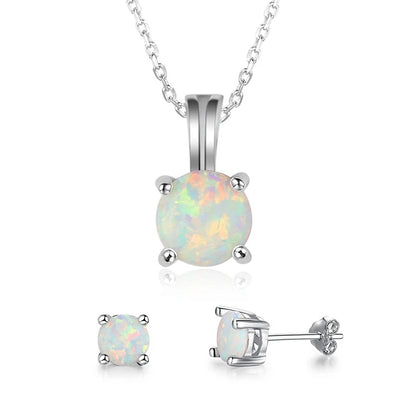 2025 Fashion Jewelry Set For Women Engagement Wedding Accessories Girl Gift Elgant Imitation Opal Necklace and Earrings
