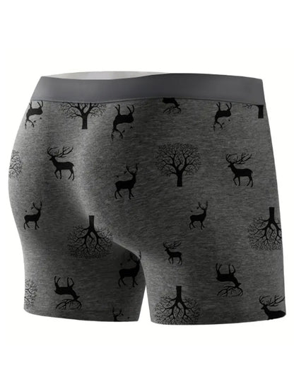 4pcs Men's Underwear Sports Fitness Boxer Briefs Breathable and Comfortable Long Panties Athleisure Fashion Long Panties