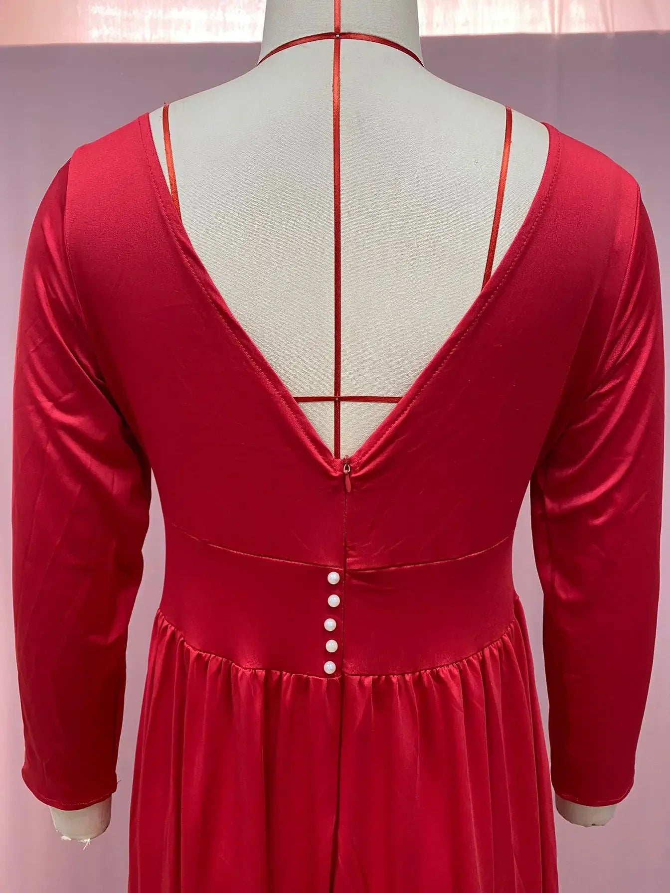 European American Wedding Dresses Wheat Dress Sexy Deep V Long Sleeved Sequined Dress Woman Party Solid Dress Maxi Floor Gowns