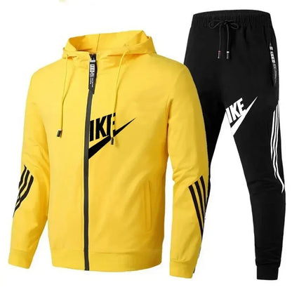 Casual sportswear set, 2-piece set, top and bottom wear. Fashion, jogging, outdoor, fashionable sportswear for men first 2025
