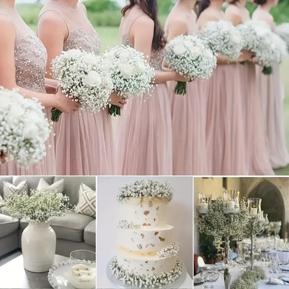 30Pcs Artificial Fake Babys Breath Bridal Flowers Bouquet Plastic Gypsophila for Wedding Reception Centerpieces Home Party Decor