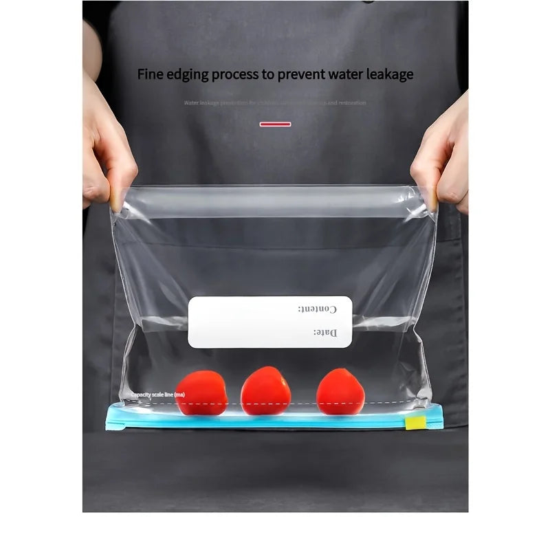 15pcs Reusable Food Storage Bags with Slide Lock Seal - for Fruits, Vegetables, Grains & Meal Prep -Freshness & Space Saving