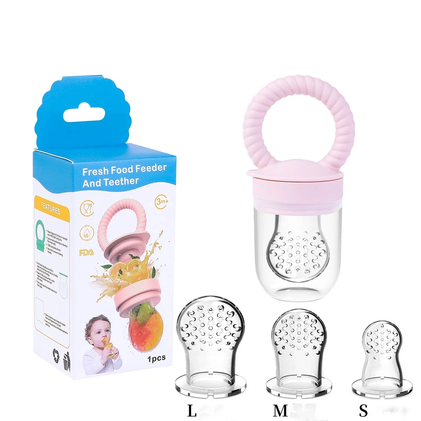 1pcs Food Bite Bag Feeder Fruit Vegetable Feeding Food Grade Silicone Feeding Tableware Silicone Baby Pacifier Bottle Feeder