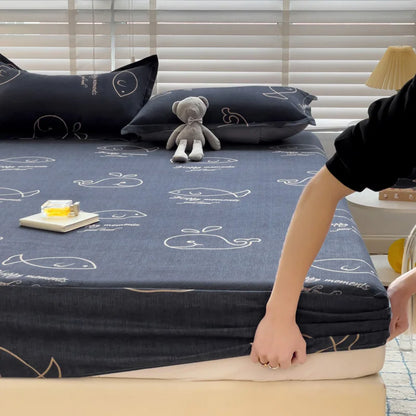 Bed Sheets Cute Animals Fitted Sheet Non Slip 침대패드 Bedspread With Elastic Band Mattress Cover (no Pillowcase) Double Bed Sheets