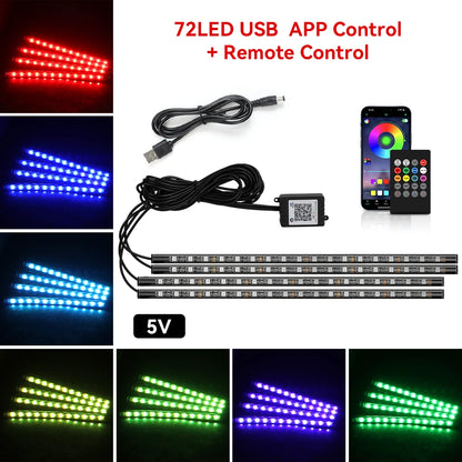 LED Car Interior Decorative Lamp Strips Atmosphere Lamp Cold Light Decorative Dashboard Console Auto RGB Ambient Decorative Lamp