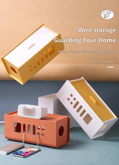 Cable Storage Box Multifunctional Power Board Wire Management Socket Wire Case Home Room Safety Network Line Storage Bin
