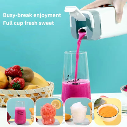Electric Blender Rechargeable Portable Juicer USB Charging Hand Blender Electric Fruit Juicer 12 Blades Crushed Ice Juicer Cup