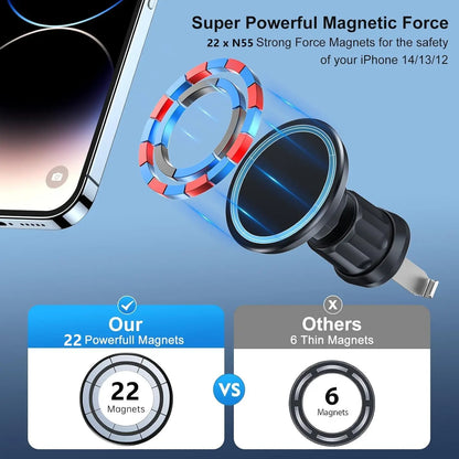 Magnetic Car Phone Holder Adjustable 360° Rotation Air Vent Strongest Adhesion Mag-Safe Car Mount for iPhone 16/15/14/13 Series