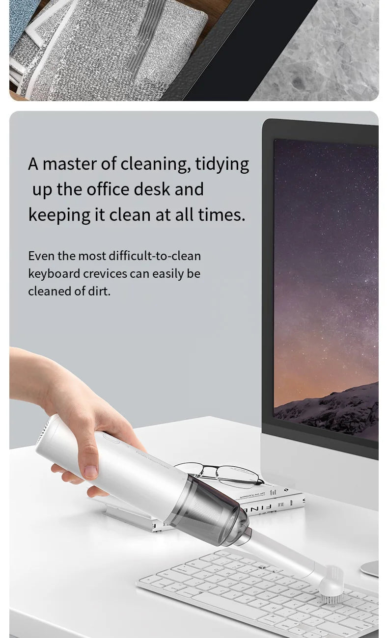 Vacuum Cleaner Mini Car Cleaning Powerful Suction Handheld Car Vacuum Cleaner Rechargeable for Car and Home Auto Vacuum Cleaner