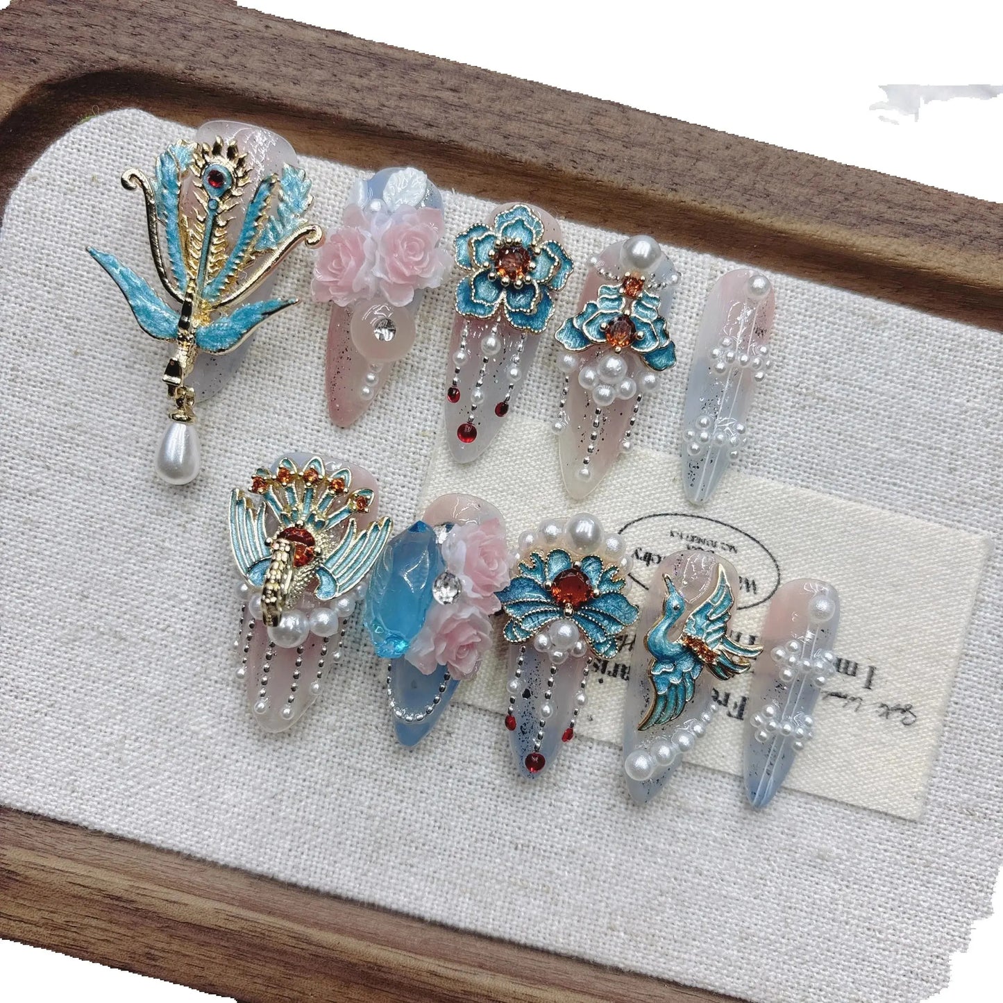 10Pcs High Quality Handmade Press on Nails Simple And Elegant  Royal A must For Trends Fashion Weapon Nail Stickers  Elegant