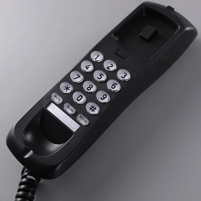 High Quality Landline Telephone with Mute and Redial Functions Easy Install Wall Phone Black/White