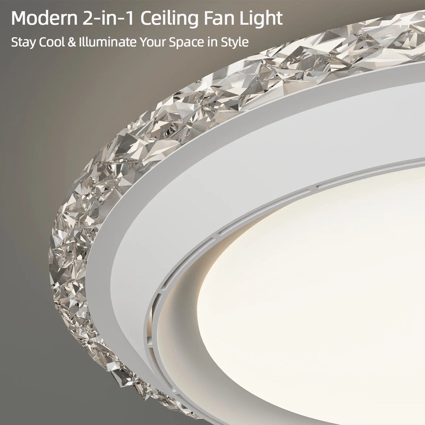 Smart Dimming Ceiling Fan with Light Energy-saving Modern 3-in-1 Ceiling Lamp Fan Home Lighting Led Ceiling Light Fixture