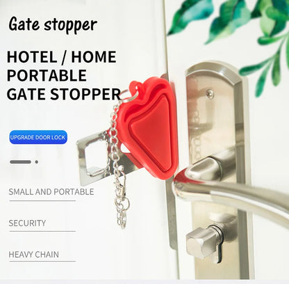 Security Portable Door Lock Latch No Drill Manual Hotel Room Devices For Add Security Holes Removable For Travel Safety