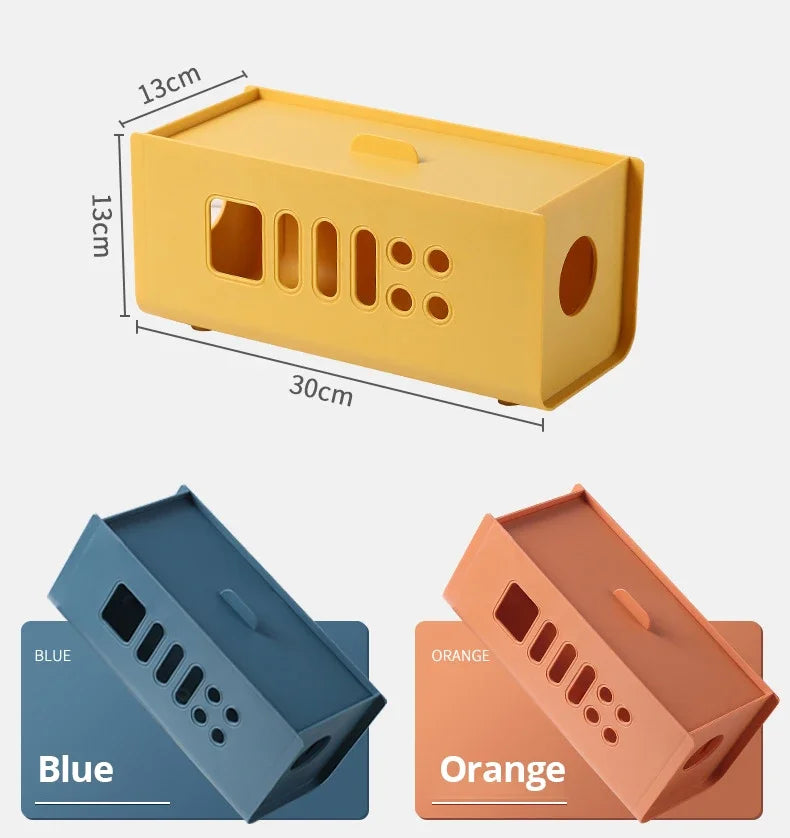 Cable Storage Box Multifunctional Power Board Wire Management Socket Wire Case Home Room Safety Network Line Storage Bin
