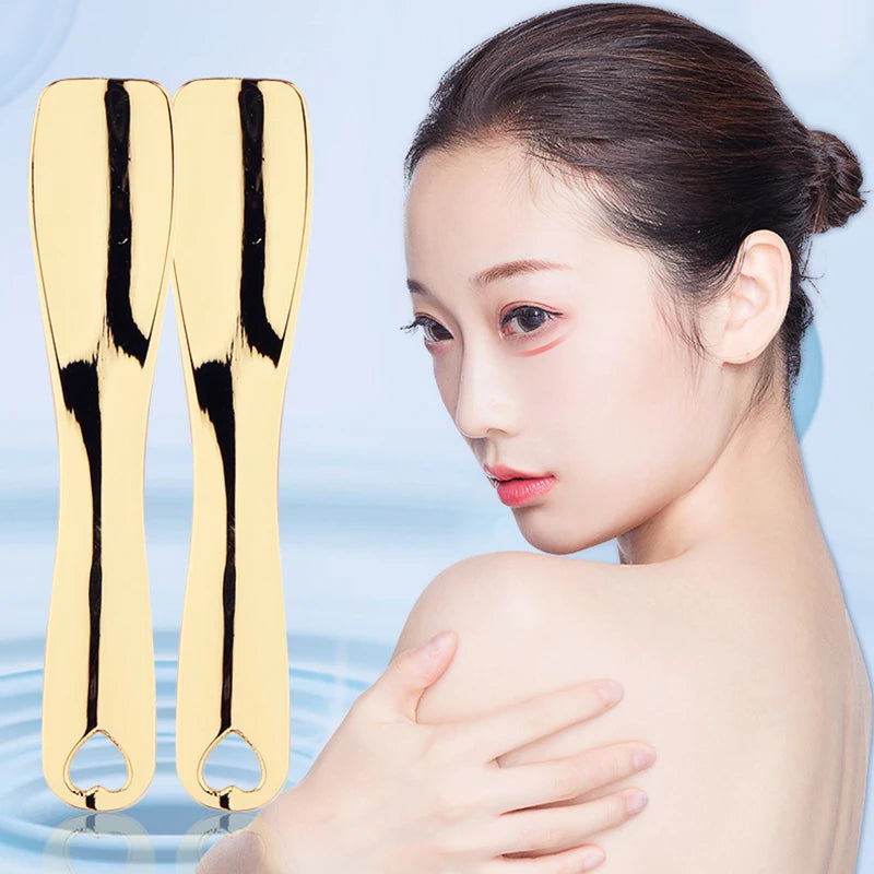 Metal Makeup Spatula Zinc Alloy Curved Scoop Facial Mask Eye Cream Mixing Brush Mini Spoon Stick Skincare Cosmetic Beauty Tool