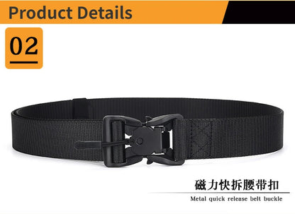 Tactical Belt Magnetic Buckle Belt Casual Nylon Tooling Training Belt Men's Trousers Belt Designer Men and Women Belt