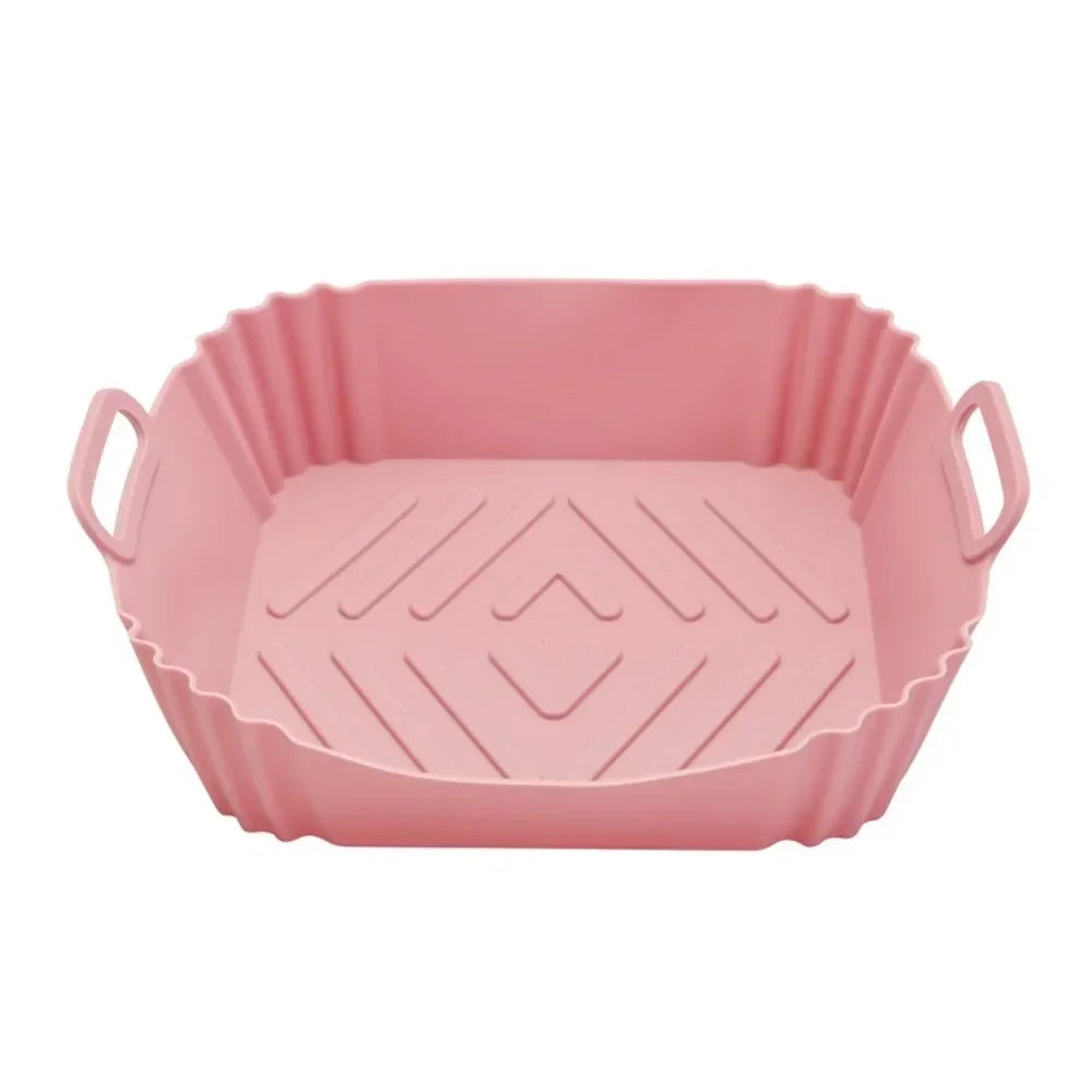 Air Fryer Liners Reusable Non-Stick Silicone Round Square Baking Tray Molds for Airfryer Oven Baking Basket Accessories