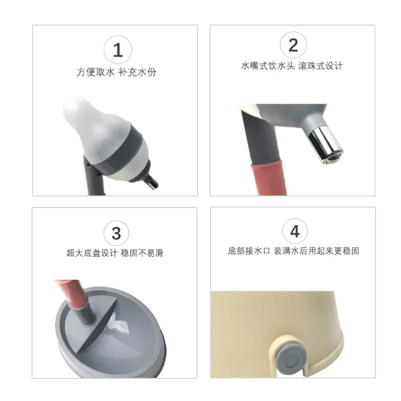 Pet integrated water dispenser, dog basin feeding, cat water dispenser, vertical dog water kettle, high pitch licking, rolling