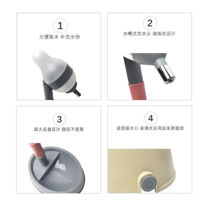 Pet integrated water dispenser, dog basin feeding, cat water dispenser, vertical dog water kettle, high pitch licking, rolling