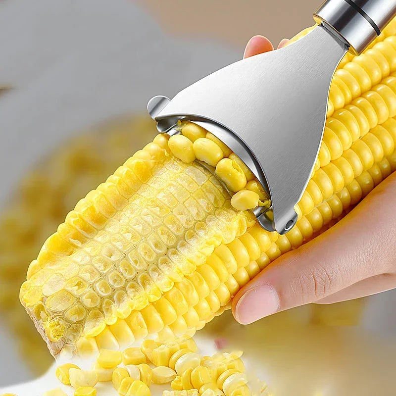 Stainless Steel Corn Peeler Serrated Corn Stripper Peeler Corn Shaver Planer Thresher Cutter Kitchen Fruit Vegetable Gadget Tool