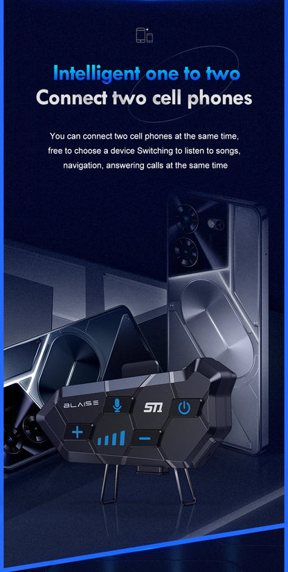 Y10 Motorcycle Helmet Bluetooth Headset 2000Mah Super Long Standby Wireless Hands-free Waterproof Motorbike Earphone