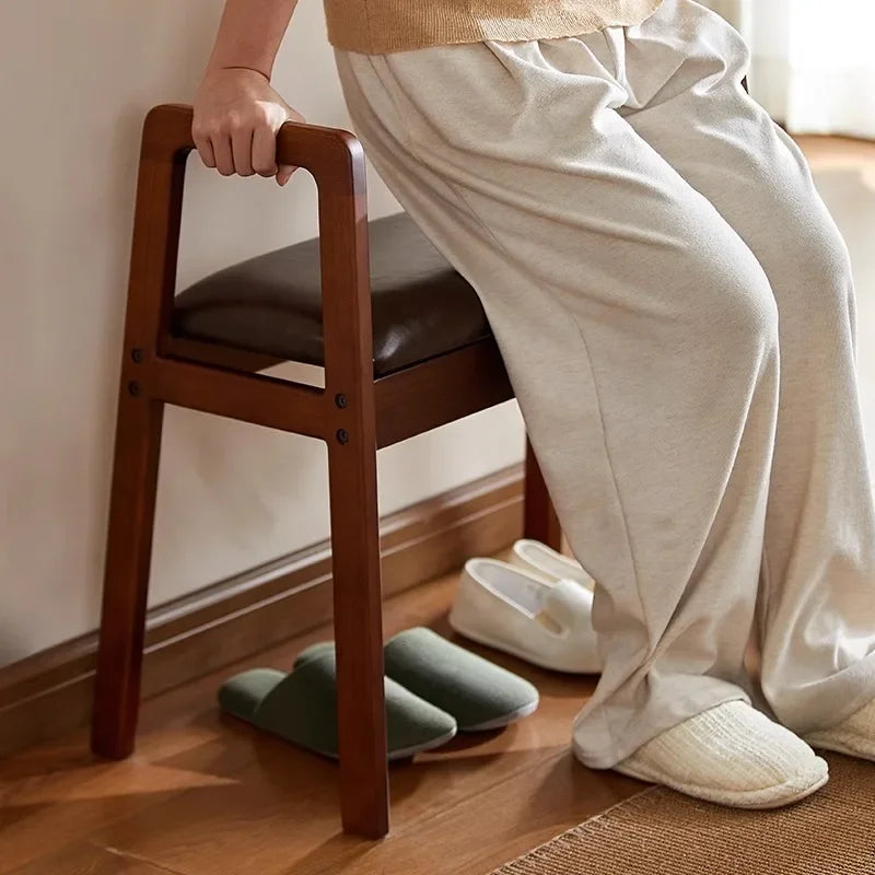 Bedroom Wooden Stool Storage Dressers Lazy Shoes Changing Side Table Entryway Bench Ergonomic Taburete Madera Nordic Furniture
