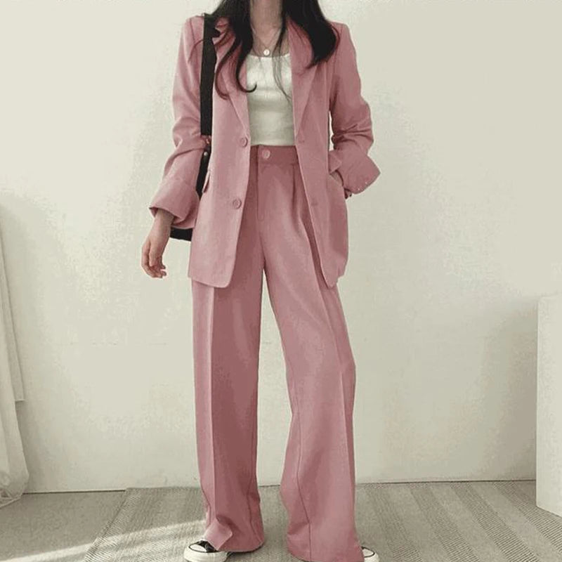 Suit Jacket Casual Office Lady Elegant Solid Single-breasted Women Blazer