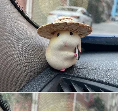 Home Decoration Cute Hatted Coin Hamster Luxury Home Decor For Car Interior Hanging Home Accessories Pendant desk decoration