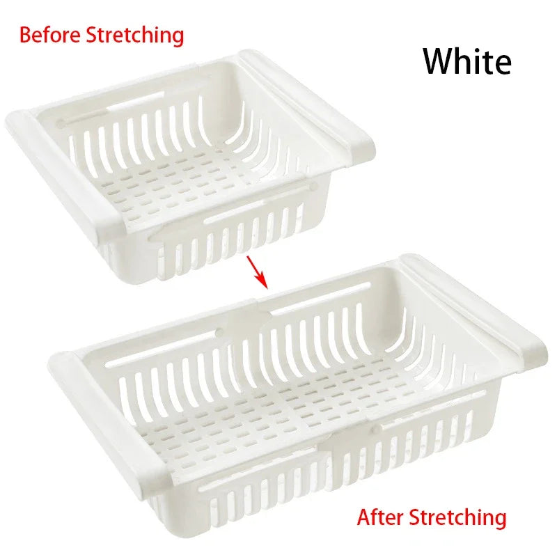 Fridge Organizer Storage Box Extendable Refrigerator Chest Shelf Home Storage Case Plastic Cabinet Shelves