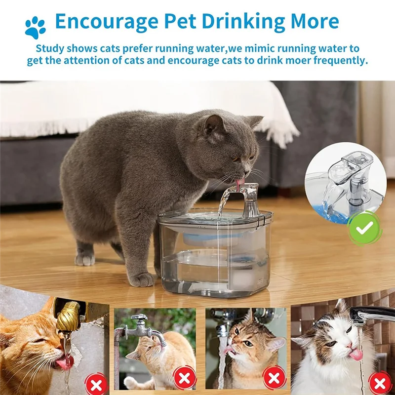 B64B-Automatic Pet Fountain Filter 6 Pack Replacement, 4.1 Inch Diameter Cat Water Fountain