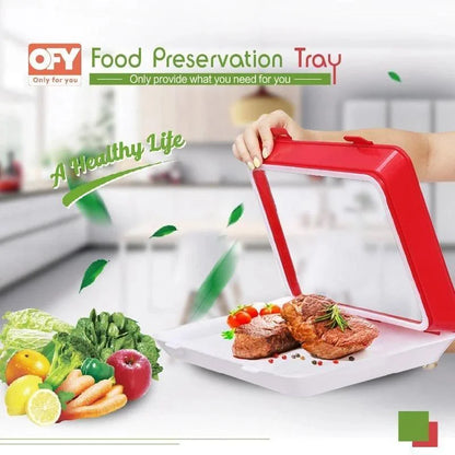 Food Preservation Tray BPA Free Reusable Stackable Food Tray Safety Plastic Food Refrigerator Storage Tray Keep Food Fresh Tray