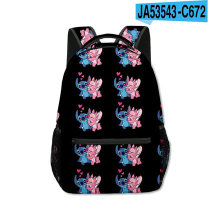 Stitch Primary School Student Anime Backpack Cartoon Large Capacity School Bag Printing Anime Kawaii Cartoon School Bag Mochila