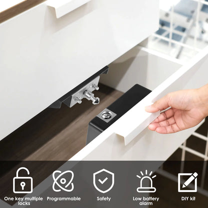 Hidden Electronic Cabinet Lock Programmable DIY Rfid Security File Drawers Knit Protecting Privacy and Security Battery Operated
