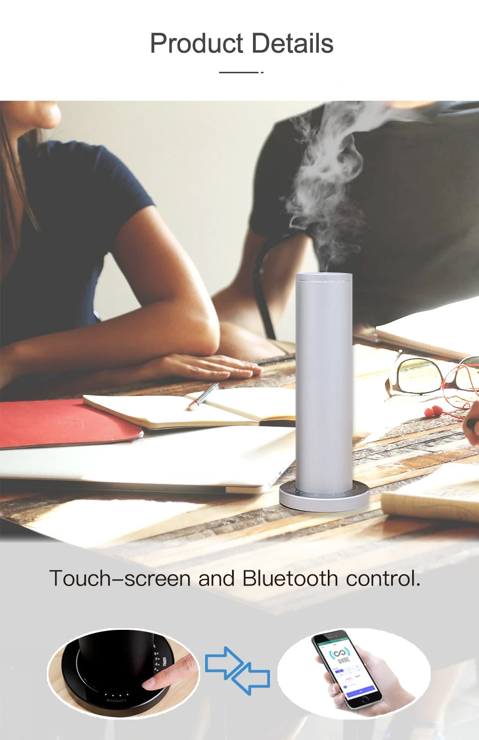 Smart Aroma Diffuser Hotel  Air Humidifier Essential Oil Diffuser APP Bluetooth Vertical Atomization Timing Fragrance Machine