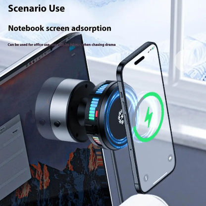 Magnetic Car Phone Holder 15W Wireless Charger High-speed Cooling Stand Fast Heat Dissipation Intelligent Hands-Free Vent Mount