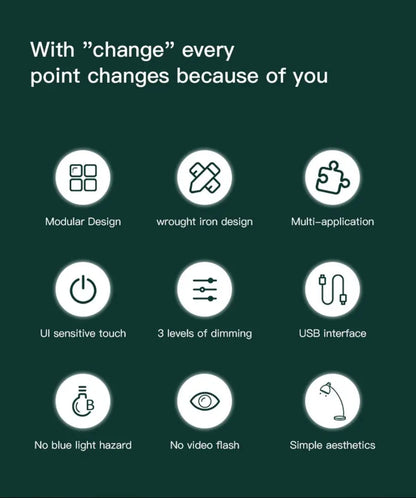 LED Table Lamp for Study Eye Protection USB Touch Dimming Reading Light Flashlight Bedroom Bedside Decor Photo Sunset Desk Lamps