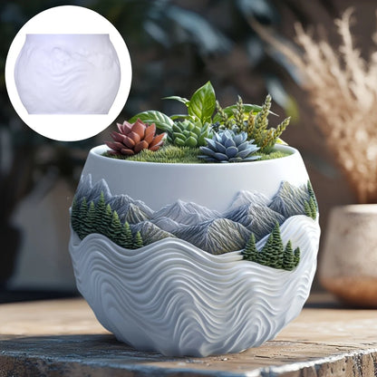Church relief succulent plant flowerpot resin silicone mold house church storage box mold tower church cross relief gypsum molds