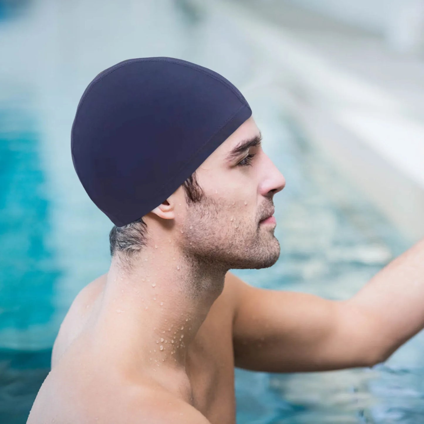 NEW Swimming Cap Elastic Nylon Ear Guards Long Hair Pool Cap Slim Swimming Cap Swimming Accessories