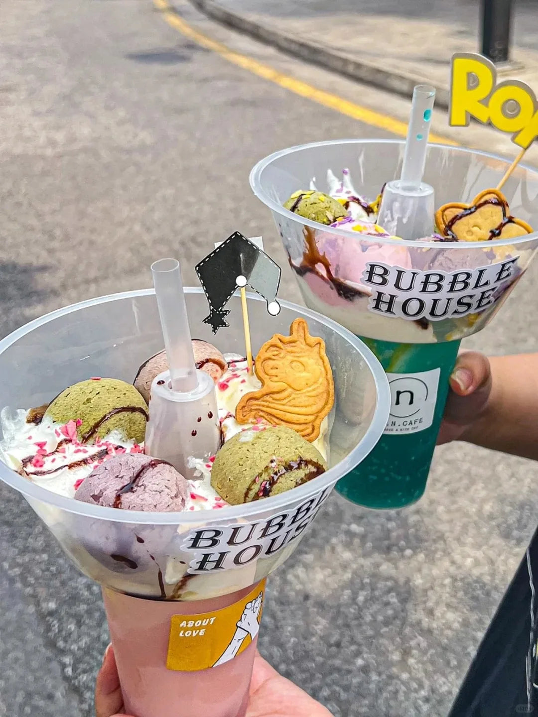 2PCS 2In1 Drink Snack Cup Bowl Bubble Milk Tea Fruit Portable Cups Stadium Tumbler Desserts Fondue Coke Water Bottle Adults Kids