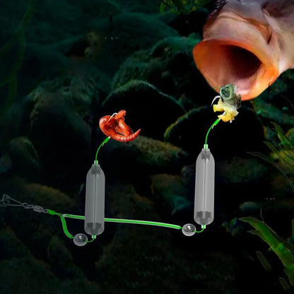 2Hooks Fishing Hair Rigs Hook Reverse Bottom Fishing Rig Reverse Anti-Snag Attractor For River Pier Offshore