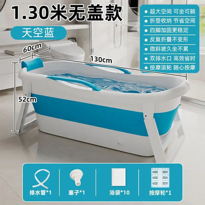 Bath bucket Thickened large can sit and lie down Household artifact Adult foldable bathtub Adult bath basin Sweat all over